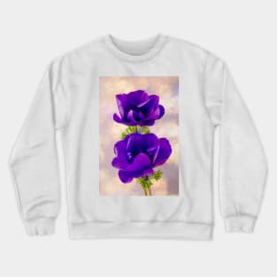 Textured Blue Anemone Crewneck Sweatshirt